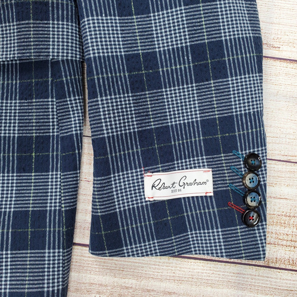 Robert Graham Rosberg Sport Coat Plaid Men's Size 44 - Picture 3 of 12